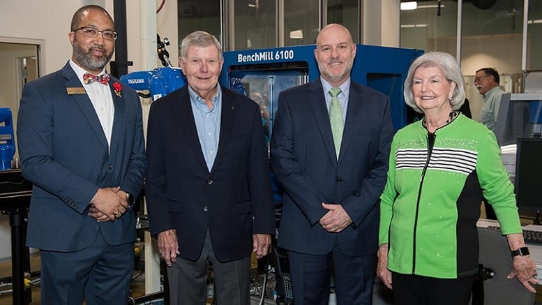 hown from left are Dr. Greg McLeod, president of Edgecombe Community College; Robert E. Barnhill Jr., chairman of the board of Barnhill Contracting Company; Benjamin Hardy, trustee of the John R. Jenkins Trust; and Jean Bailey, president of the ECC Foundation.