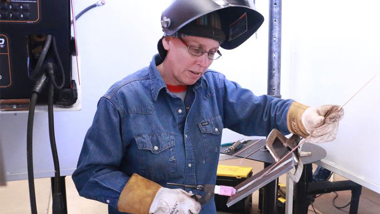 Melanie Patterson worked in the newspaper industry for 20 years before deciding to enroll in Wallace State’s welding program in 2015.
