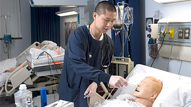 A nursing student at Lewis and Clark Community College in Illinois. Photo: LCCC