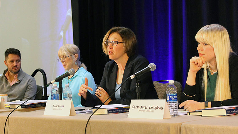 Representatives from various foundations outline some of their workforce-related programs at AACC's Workforce Development Institute. Photo: Ellie Ashford
