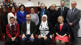 Princeton University doctoral students with officials from Princeton and Mercer County Community College. Photo: MCCC